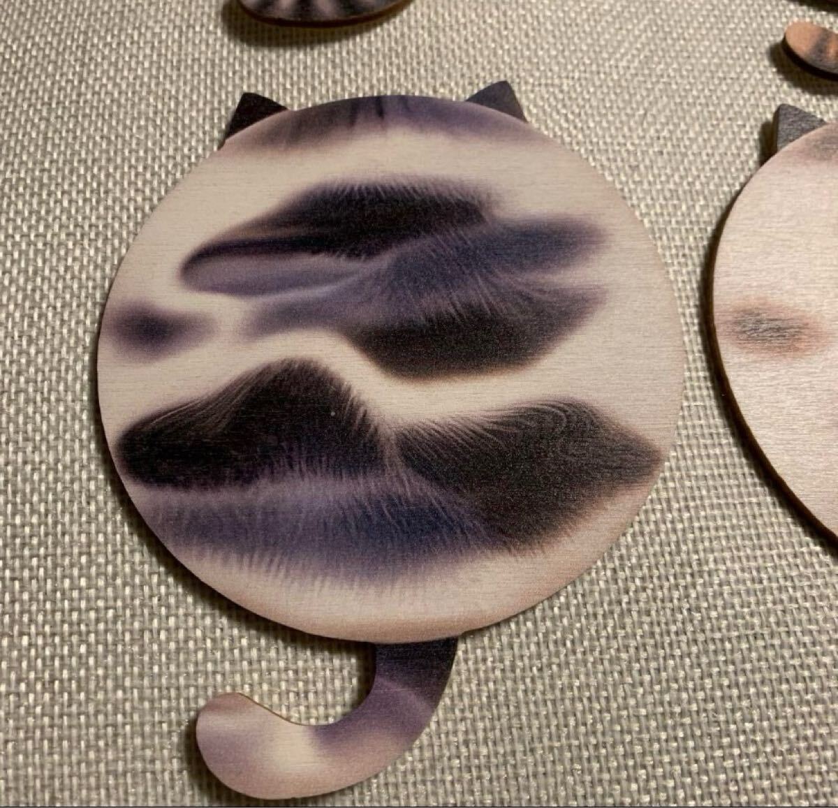 кошка узор. из дерева Coaster 4 шт. комплект a