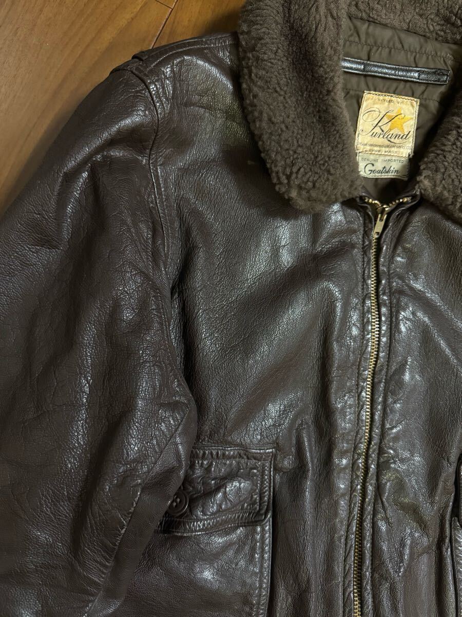極上 Kurland STAR SPORTSWEAR 50s 60s ヴィンテージ G-1 山羊革 極上 Kurland STAR SPORTSWEAR 50s 60s ヴィンテージ G-1 山羊革