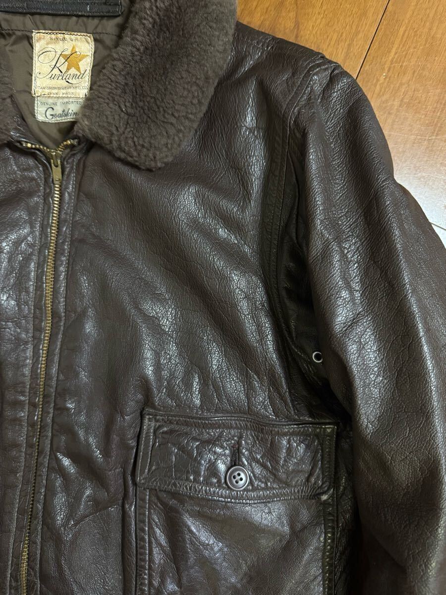 極上 Kurland STAR SPORTSWEAR 50s 60s ヴィンテージ G-1 山羊革 極上 Kurland STAR SPORTSWEAR 50s 60s ヴィンテージ G-1 山羊革