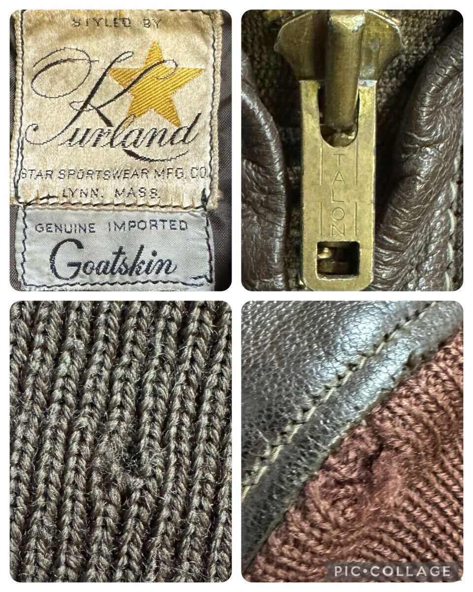極上 Kurland STAR SPORTSWEAR 50s 60s ヴィンテージ G-1 山羊革 極上 Kurland STAR SPORTSWEAR 50s 60s ヴィンテージ G-1 山羊革