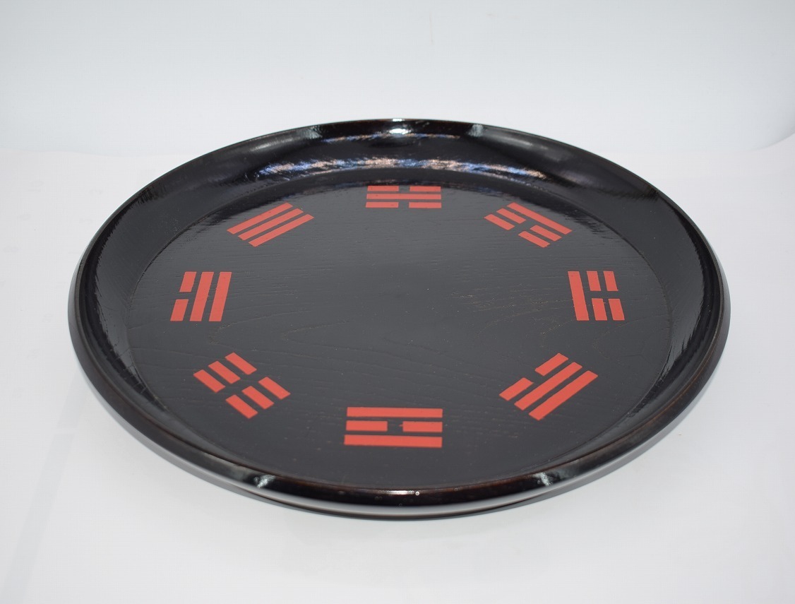 茶道具 八卦盆 掻合塗 朱入 茶道 24-8801j
