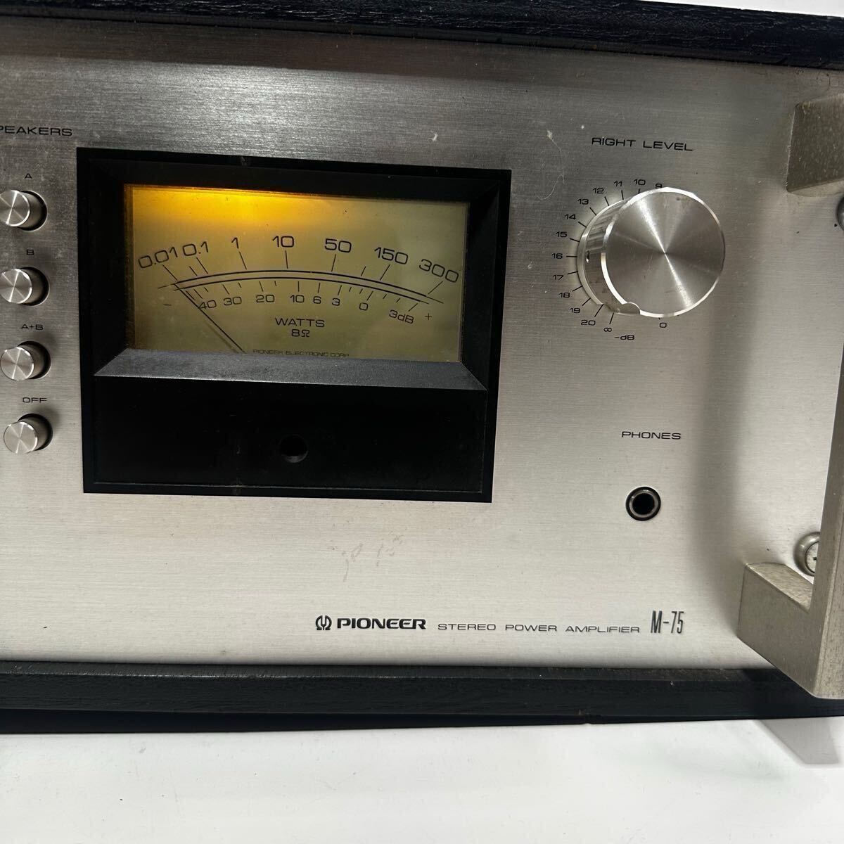【通電確認済み】PIONEER STEREO POWER AMPLIFIER M-75 パイオニア パワーアンプ 音響機材 (1742)_画像3