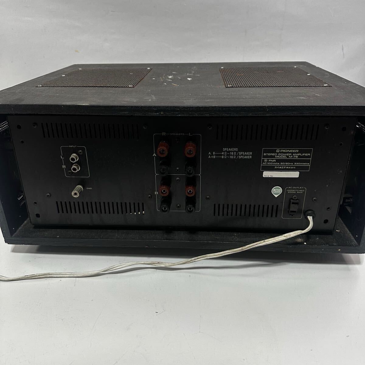 【通電確認済み】PIONEER STEREO POWER AMPLIFIER M-75 パイオニア パワーアンプ 音響機材 (1742)_画像8