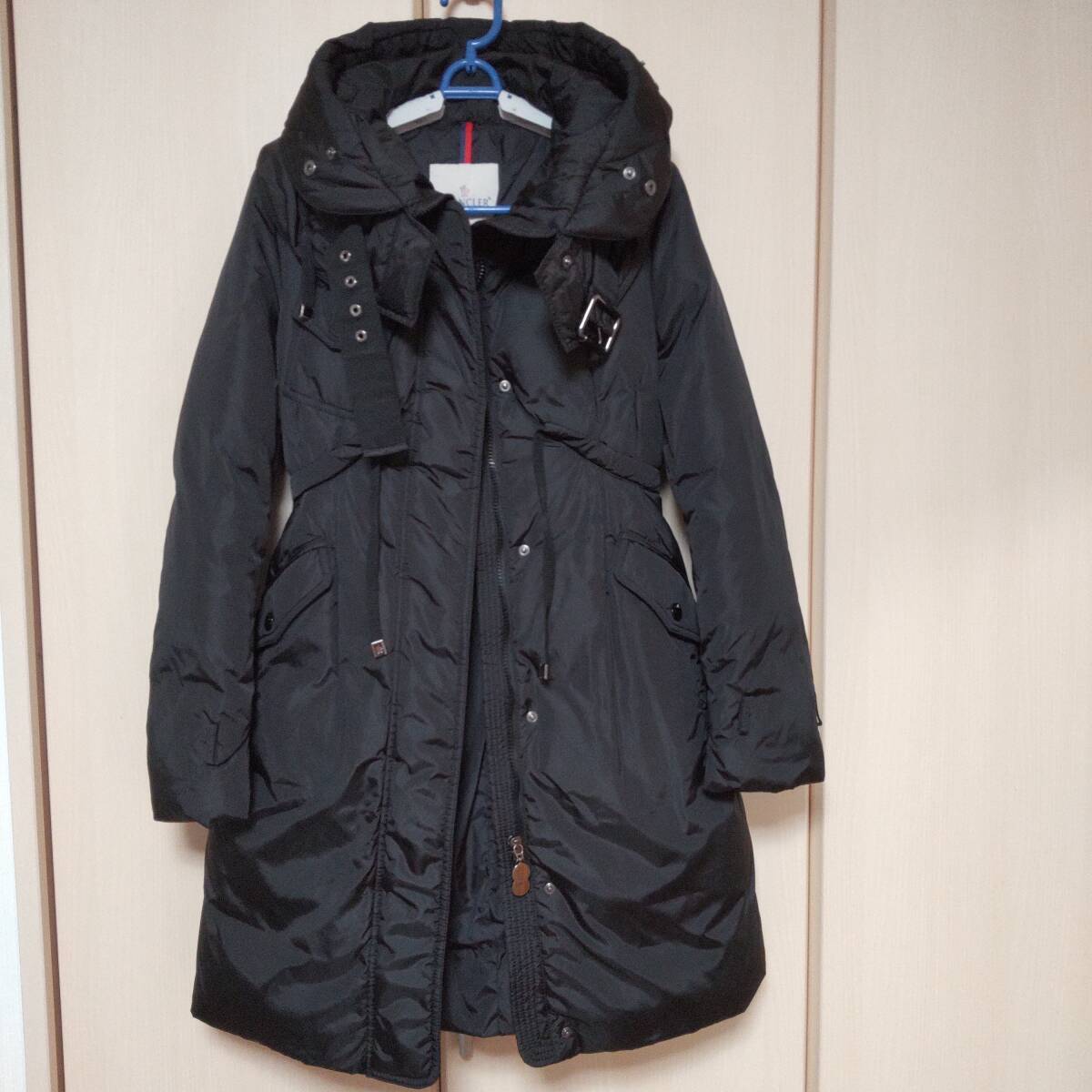 モンクレール ファランジェール MONCLER PHALANGERE ダウンコート OO/XS～S ブラック黒 袖ワッペン_画像1