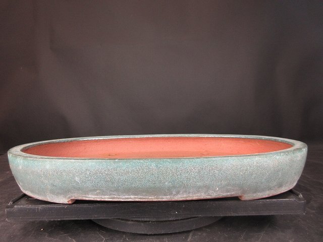 Bibian 比比昂- 【盆栽樂屋】◇黎鳳織部結晶柚楕円鉢C71 (古色 Bibian 比比昂- 【盆栽樂屋】◇黎鳳織部結晶柚楕円鉢C71 (古色