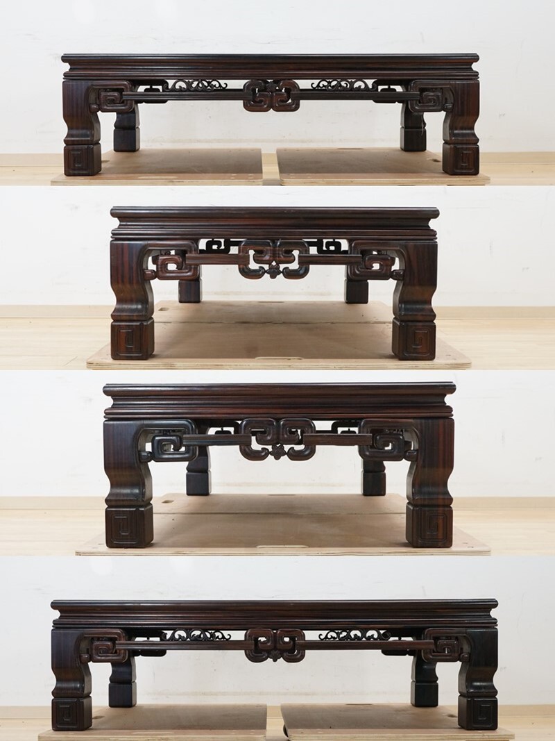 前ダ:【縞黒檀】座卓 ローテーブル 座敷机 約120.3×75.5㎝ 高さ 前ダ:【縞黒檀】座卓 ローテーブル 座敷机 約120.3×75.5㎝ 高さ