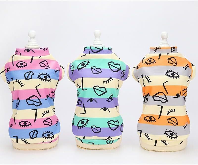 犬の服装 春夏の薄手 ペットの犬服 Tシャツ 小型中型犬用脱毛服 綿素材 皮膚を保護する 普段着 ルームウェア _画像3