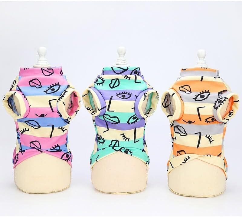 犬の服装 春夏の薄手 ペットの犬服 Tシャツ 小型中型犬用脱毛服 綿素材 皮膚を保護する 普段着 ルームウェア _画像4