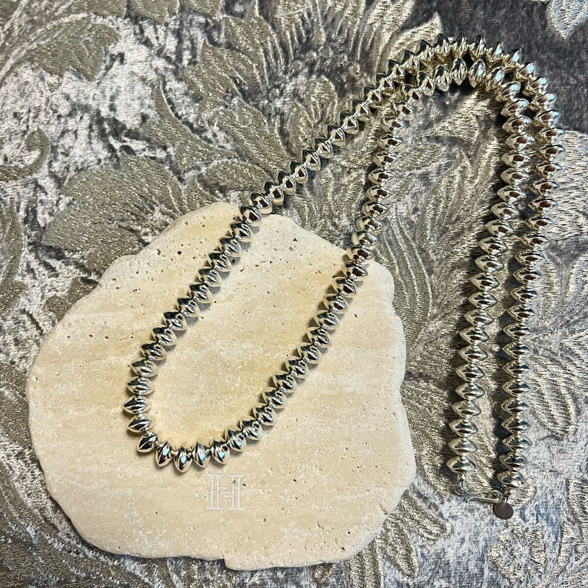 Navajo Pearl ナバホパール 9mm大玉 シルバーネックレス 71cm