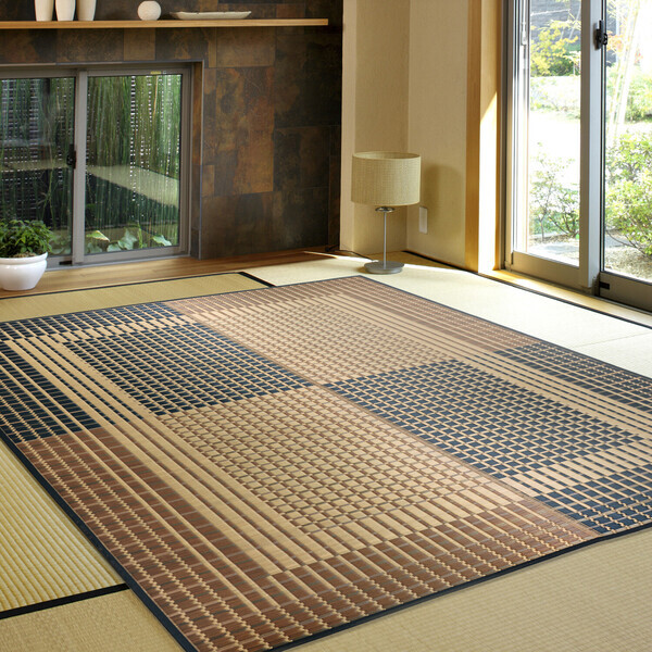 ラグ 国産い草ラグ カーペット 裏貼無約191×250cm 右京 ベージュ