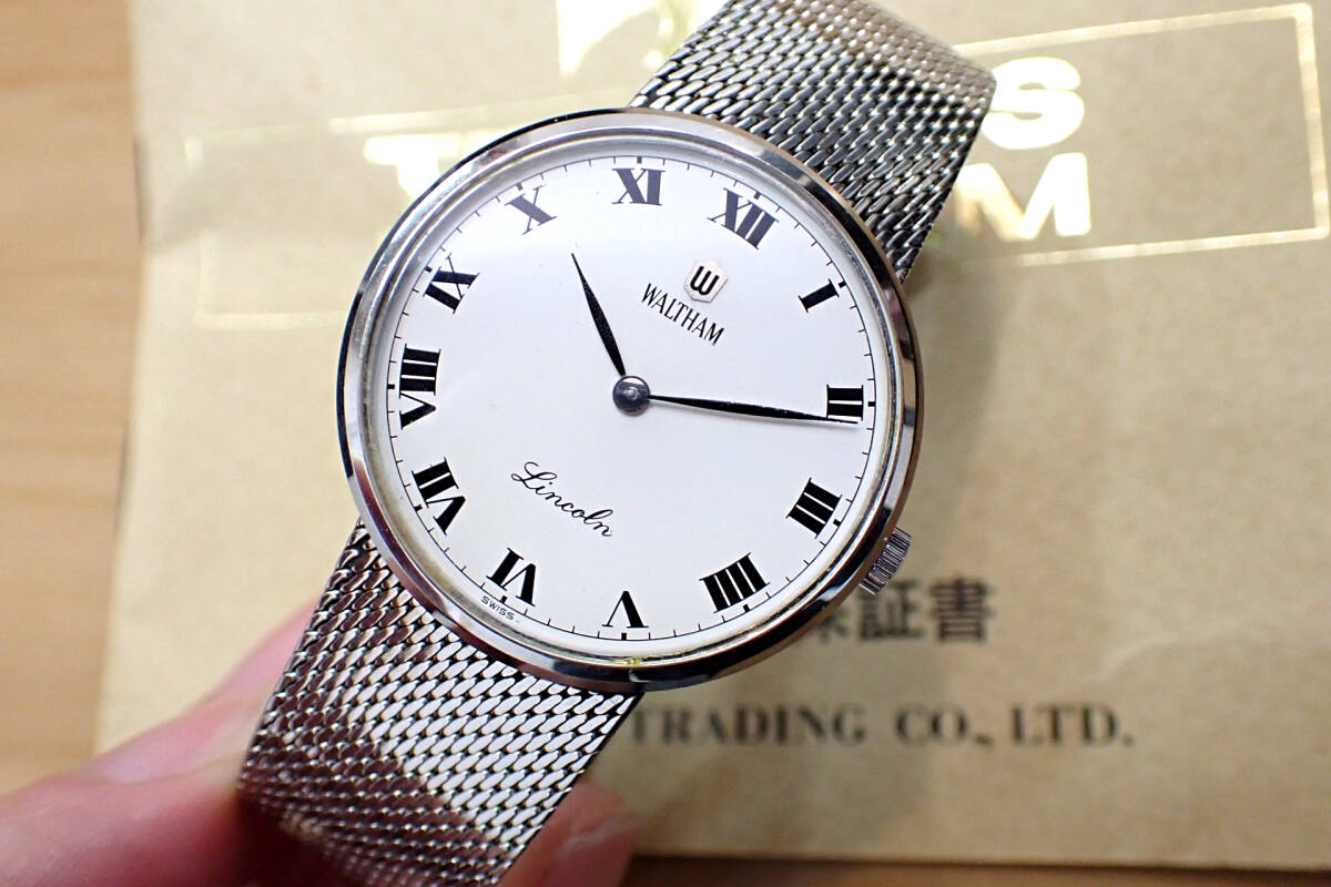 時計店在庫/付属品あり ◇ WALTHAM/ウォルサム リンカーン 白