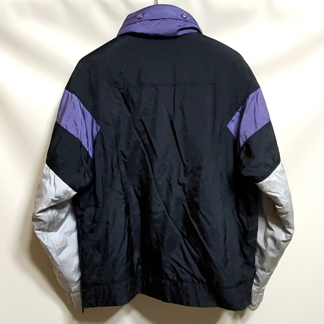 C3 DOWNHILL BACER 黒色 L 中綿 ナイロン ジャケット プルオーバー アウター ビンテージ スポーツ アメリカ USA 古着 メンズ 90s