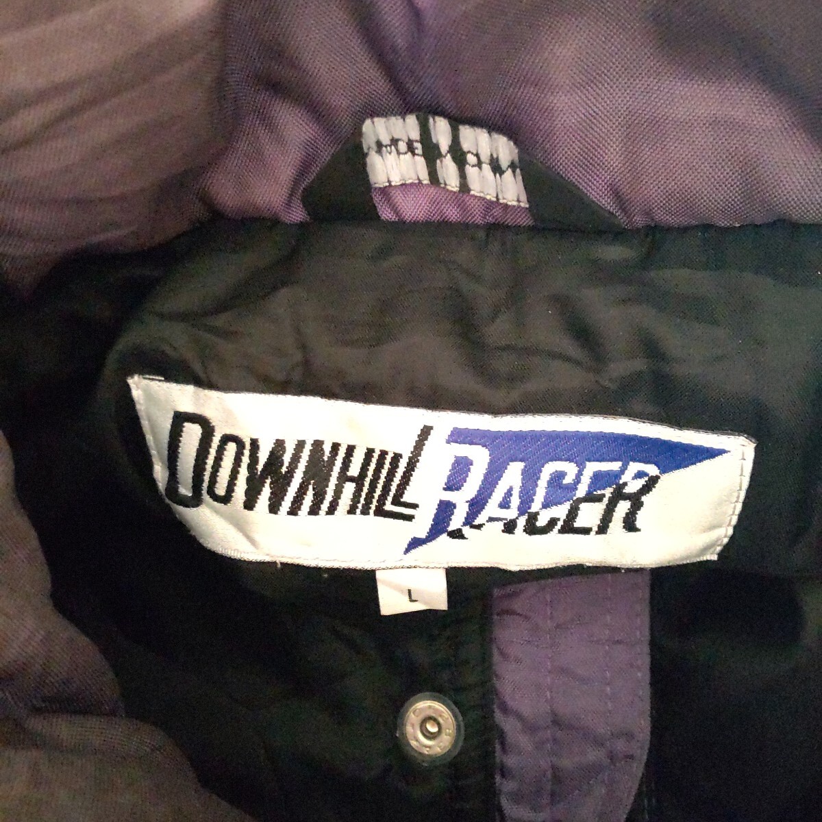 C3 DOWNHILL BACER 黒色 L 中綿 ナイロン ジャケット プルオーバー アウター ビンテージ スポーツ アメリカ USA 古着 メンズ 90s