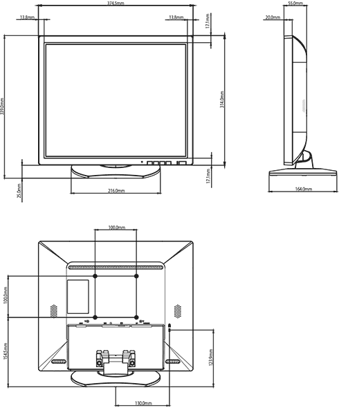 [ не использовался ] Fujitsu 17 type жидкокристаллический дисплей VL-E17-9 динамик встроенный SXGA 1280×1024 голубой свет снижение RGB+DisplayPort+HDMI *E17-9-7