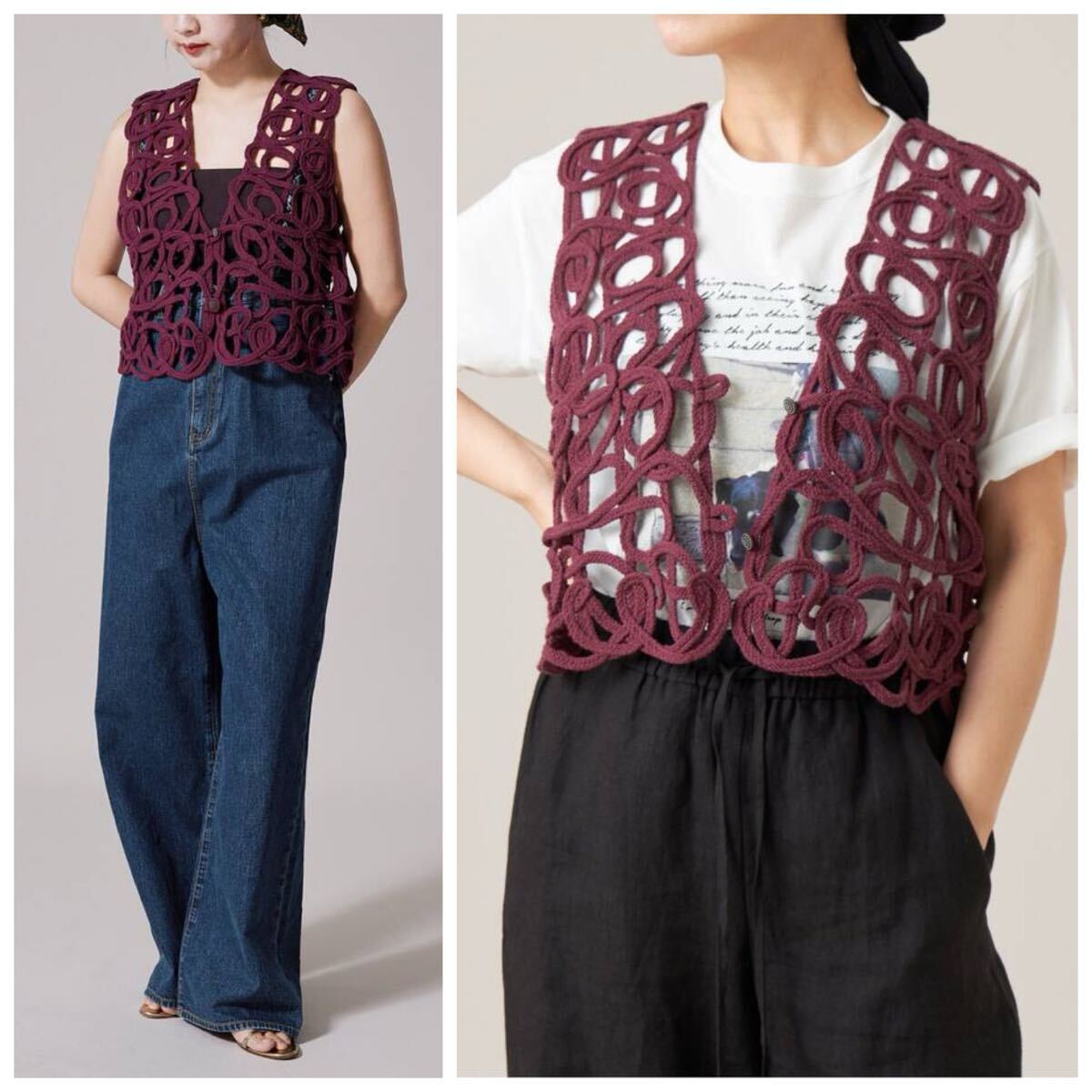 未使用 IENA LA BOUCLE コードエンブ ベスト 定価30800円 IENA LA BOUCLE（イエナラブークル）の「IENA LA BOUCLE オール