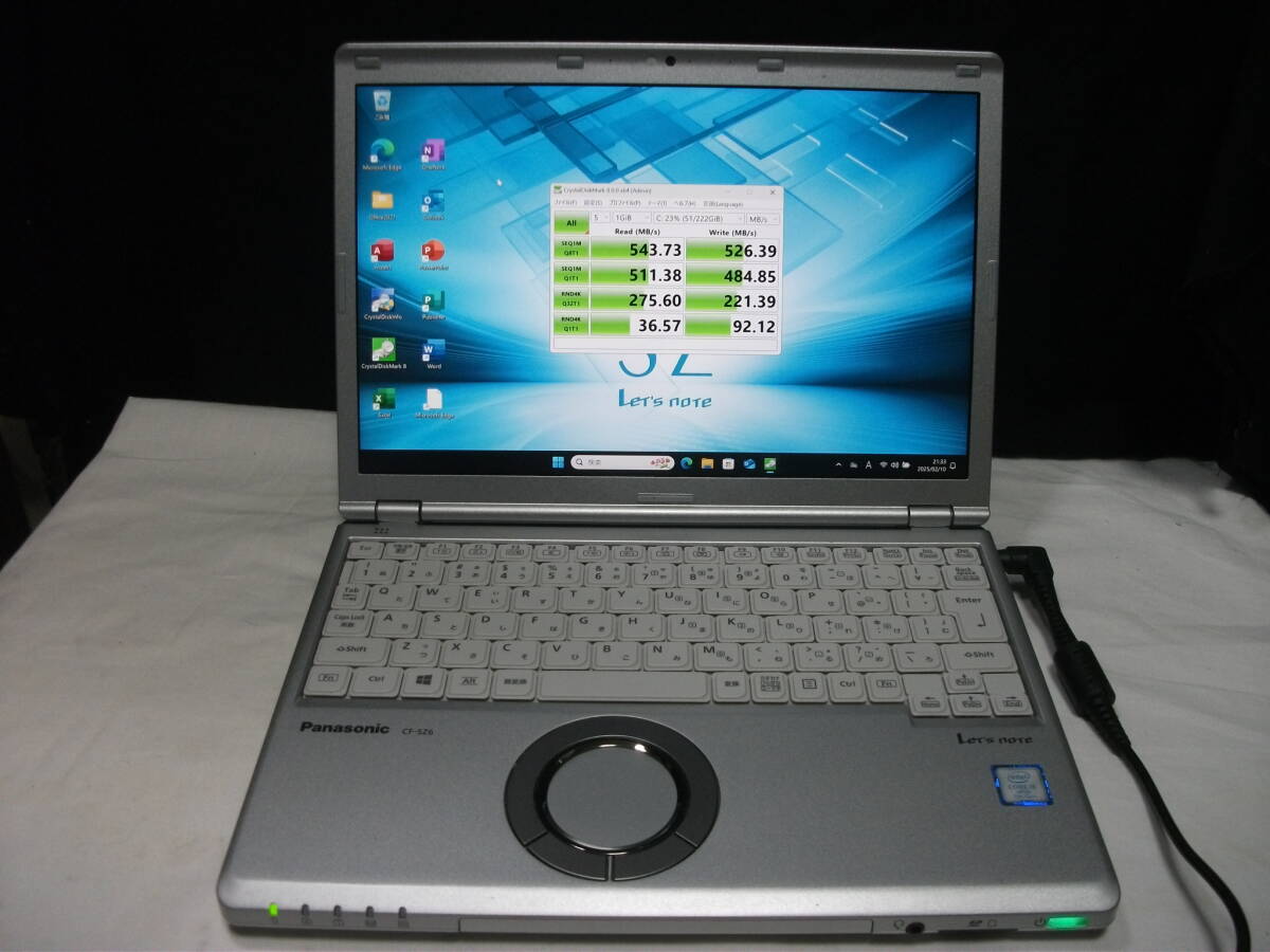 Win11 Panasonic Let's note CF-SZ6RDYVS/Corei5/8GBメモリ+SSD256GB/Office2021(390)