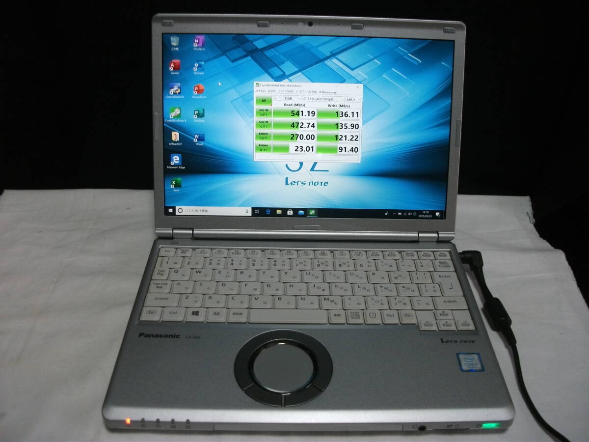 Win10 Panasonic Let's note CF-SZ6RDFVS/Corei5/4GBメモリ+SSD128GB/Office2021(410)