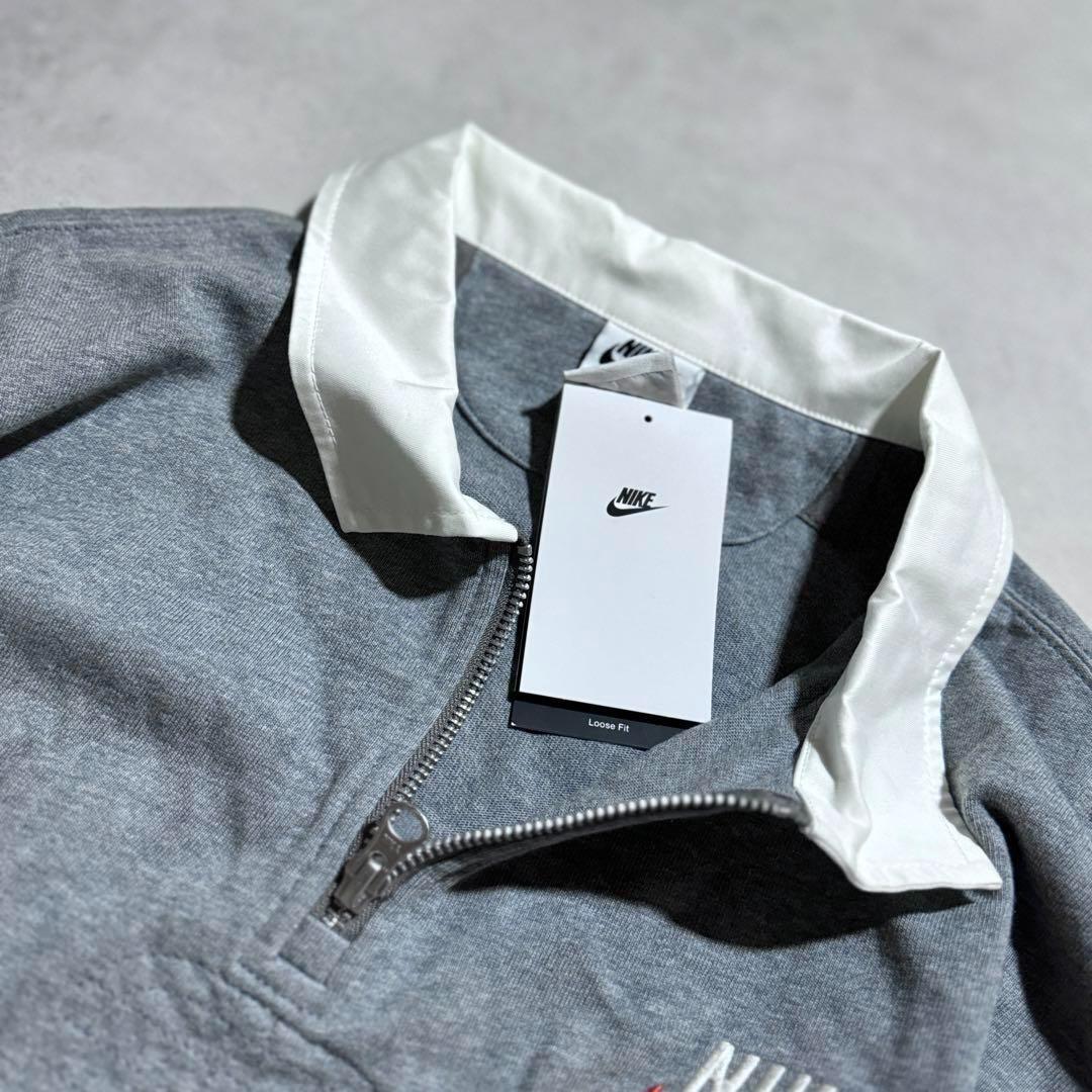 新品 2XLサイズ ナイキ 上下セットアップ 長袖 スウェット シャツ パンツ NIKE トレンドマーク グレー 緩め 人気 完売品 ルーズフィット 新品 2XLサイズ ナイキ 上下セットアップ 長袖 スウェット