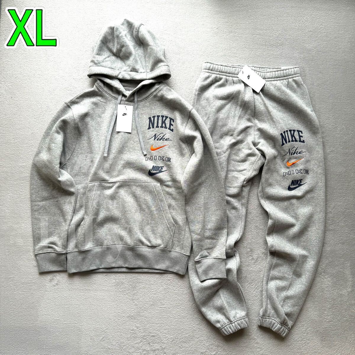 新品 NIKE上下セットアップ XL グレーオレンジ ナイキ 送料無料 新品 NIKE上下セットアップ XL グレーオレンジ ナイキ 送料無料