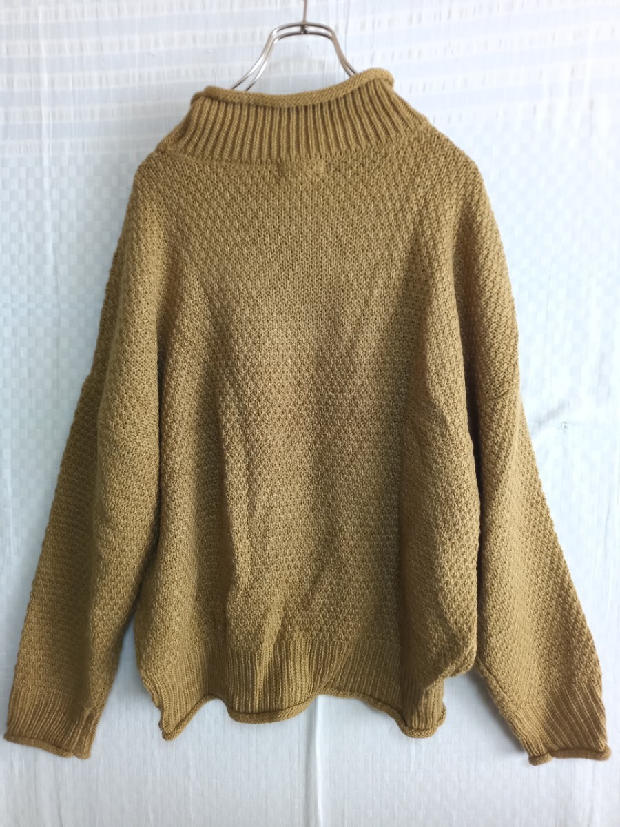 11473　★★　Samansa　Mos２タック編みプルオーバー　ウール混　定価5940円　サイズF　新品