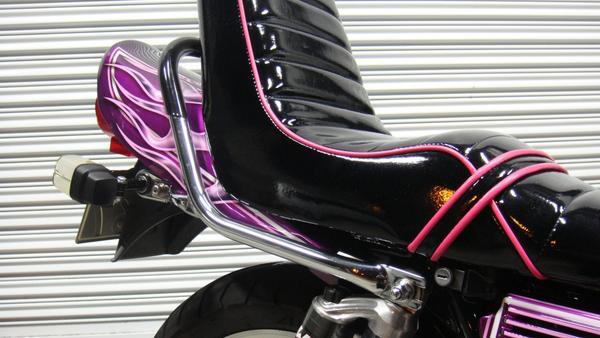 即決☆GS400 GS400E 極太メッキタンデムバー ブラック 新品 タンデムバー テクニカルサービス本多