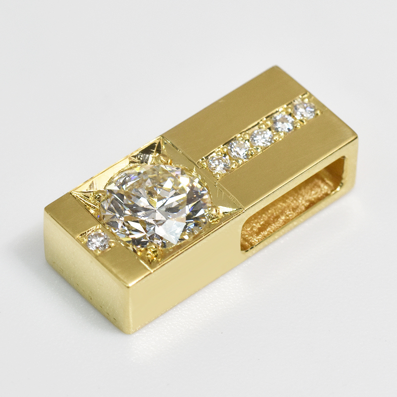 K18 ダイヤ 1ctプレート18 喜平用 50g専用 ペンダントトップ