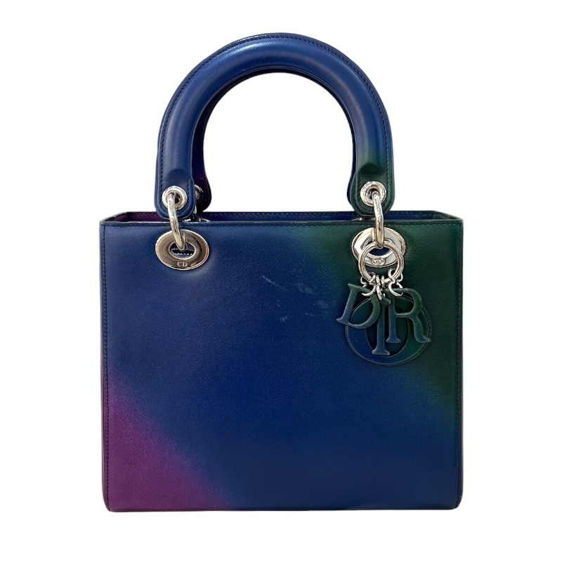 クリスチャン・ディオール Christian Dior レディディライトミディアム M0565 ブルー・グラデーション　シルバー金具 レディース 中古_画像2