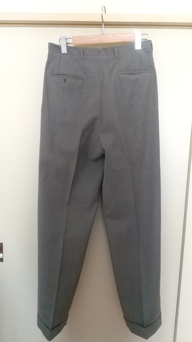  Vintage слаксы контри-рок 50s широкий брюки широкий Silhouette GRIPPER ZIPPER голубой серый подтяжки кнопка down петля 