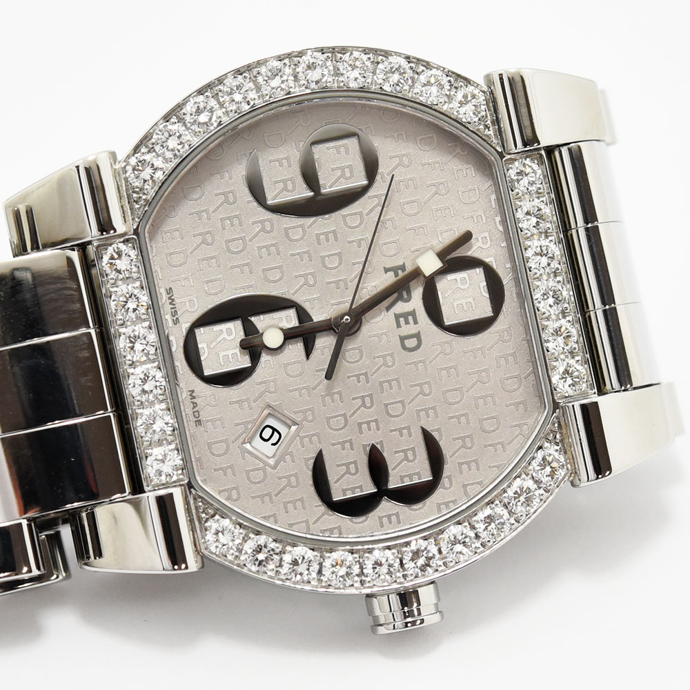 フレッド 時(shí)計(jì) ボーイズ FRED ムーブワン FD014111 クォーツ ダイヤモンド SS ステンレス シルバー 軽仕上げ 中古