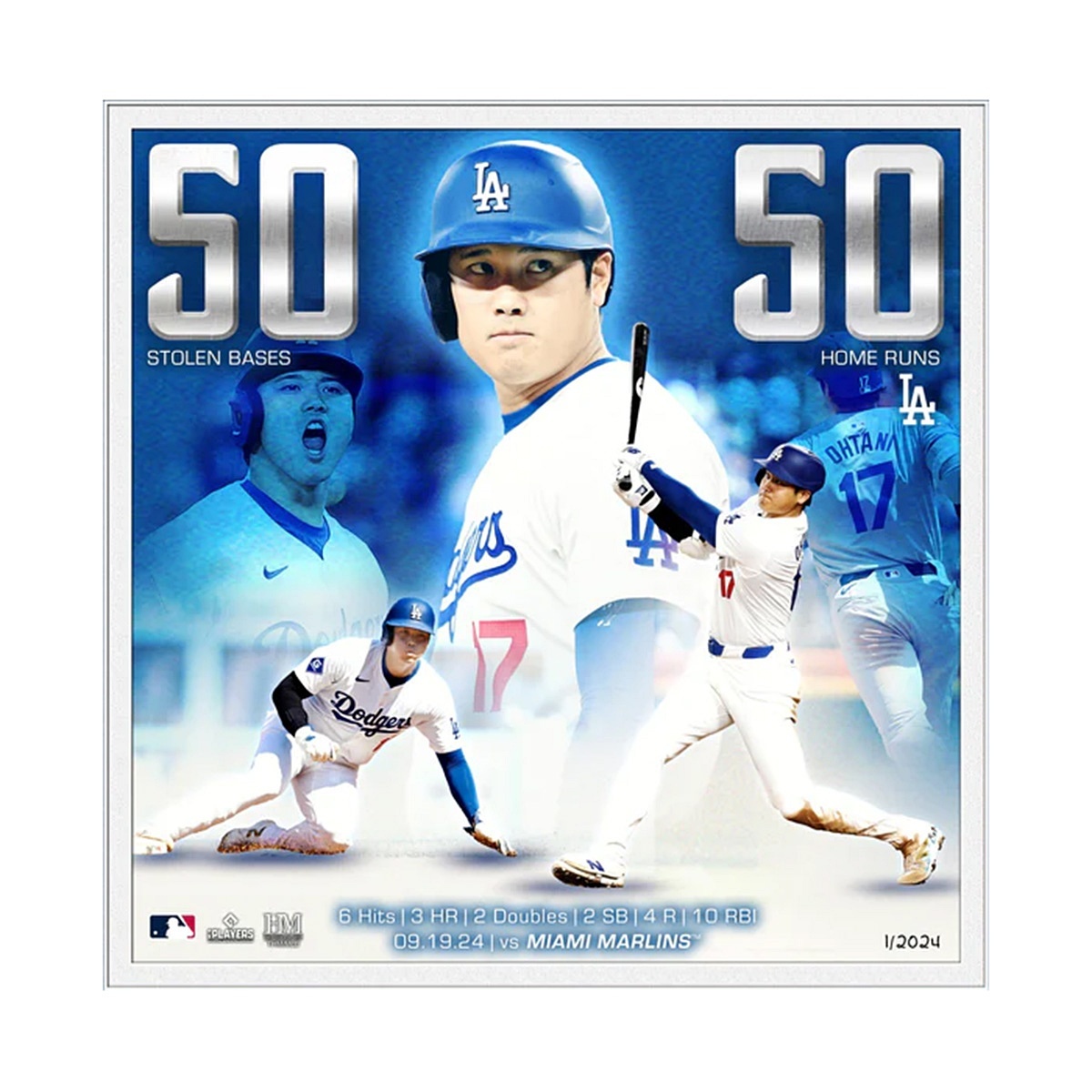 大谷翔平 50/50 達成記念 フォトフレーム フォトミント シルバー 大谷翔平 50/50 達成記念 フォトフレーム フォトミント シルバー
