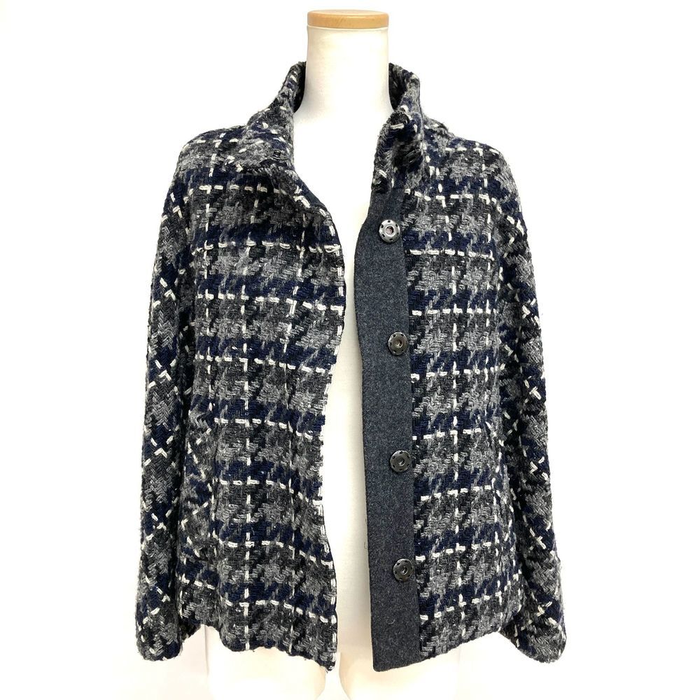 マックスマーラ MAX MARA WEEKEND チェック ウール ジャケット ブルゾン グレー 38 レディース_画像1