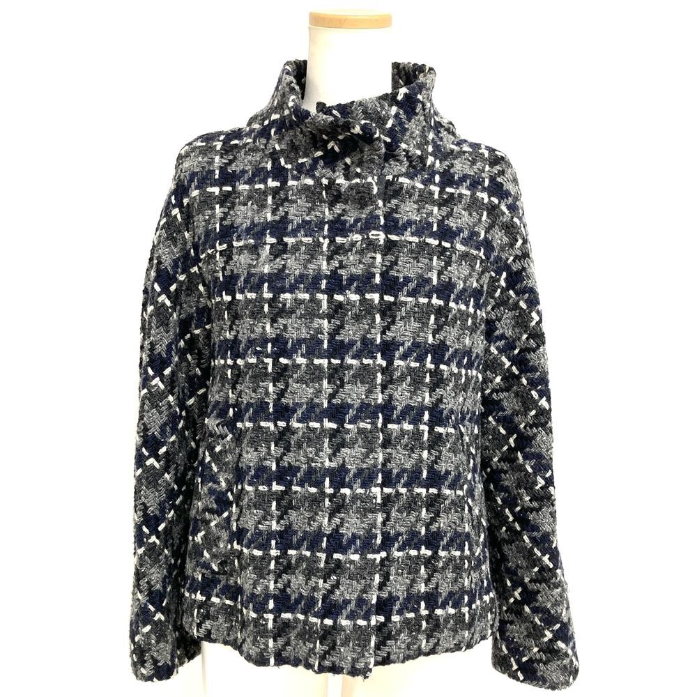 マックスマーラ MAX MARA WEEKEND チェック ウール ジャケット ブルゾン グレー 38 レディース_画像2