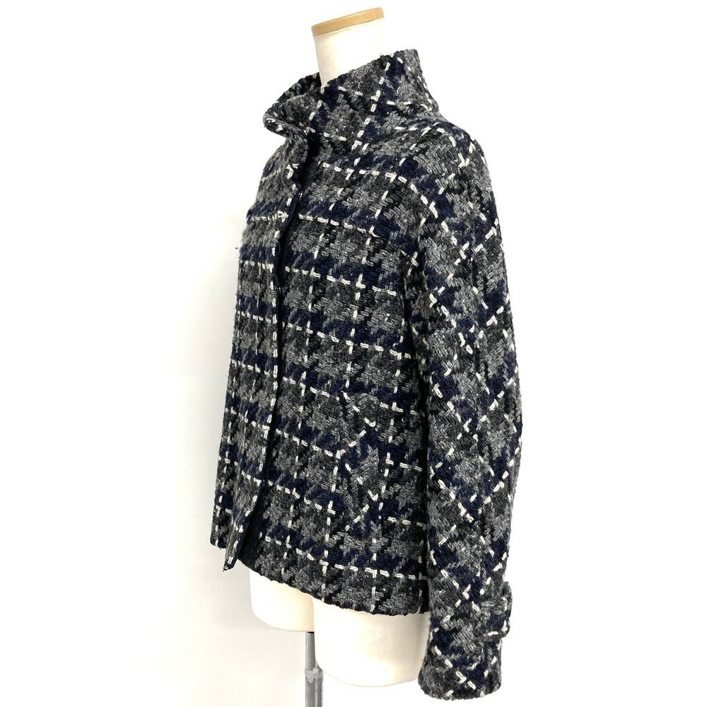 マックスマーラ MAX MARA WEEKEND チェック ウール ジャケット ブルゾン グレー 38 レディース_画像3
