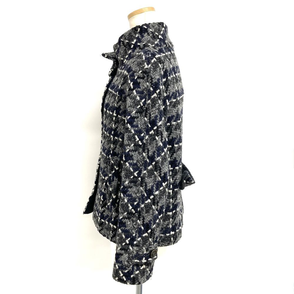 マックスマーラ MAX MARA WEEKEND チェック ウール ジャケット ブルゾン グレー 38 レディース_画像4