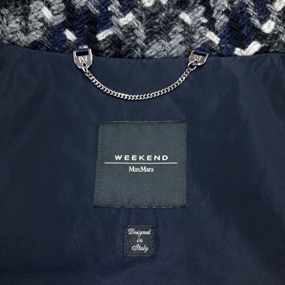 マックスマーラ MAX MARA WEEKEND チェック ウール ジャケット ブルゾン グレー 38 レディース_画像9