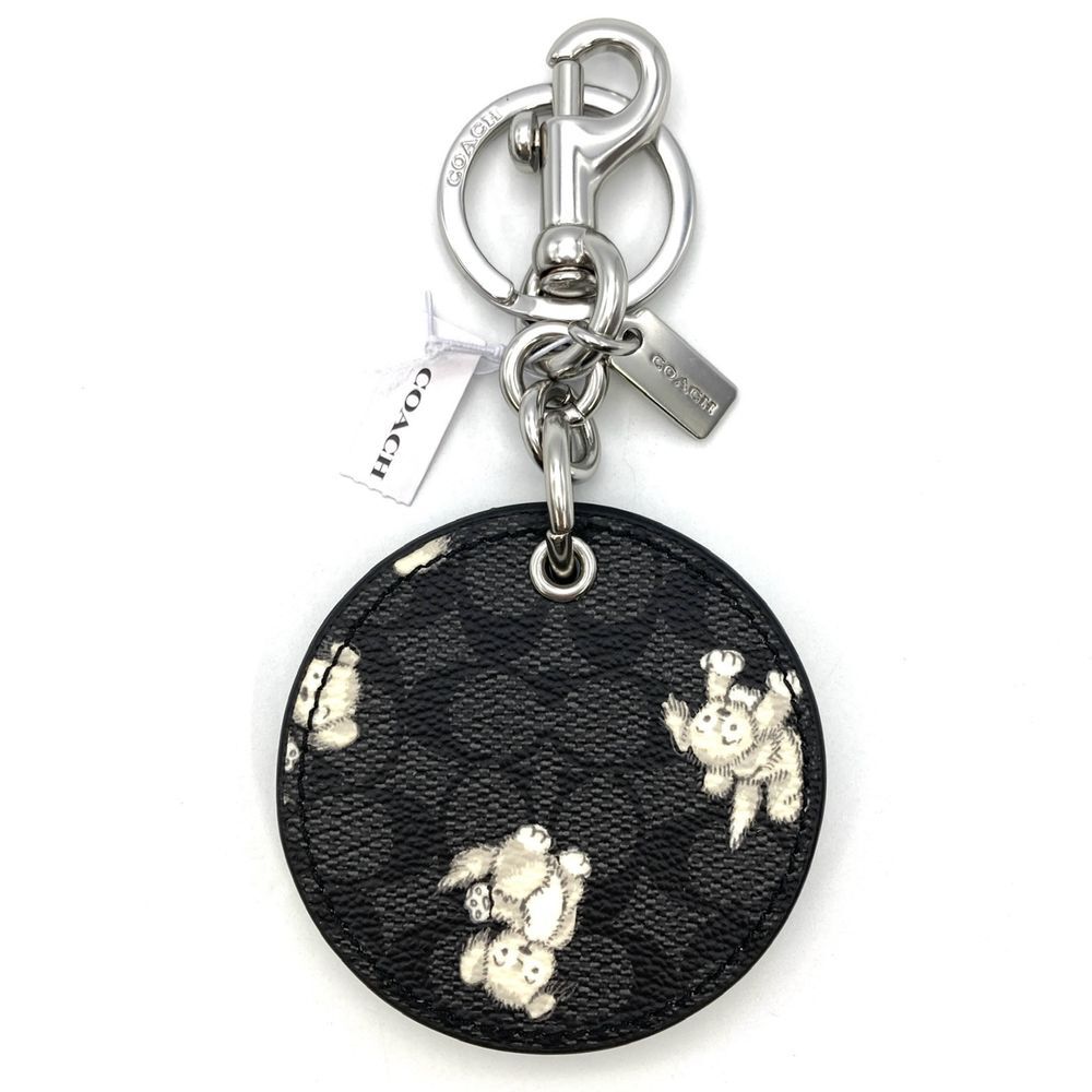 コーチ COACH ミラー バッグ チャーム CC477 ハッピー ドッグ プリント