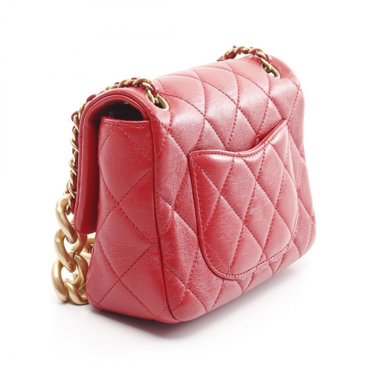 シャネル ミニマトラッセ ブランドオフ CHANEL レザー ショルダーバッグ ラムスキン 中古 レディース