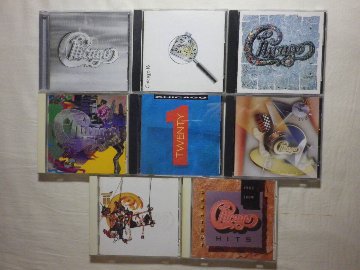 『Chicago CD8枚セット』〔2(1970),16(1982),19(1988),21(1991),Night & Day(1995),Greatest Hits(1975),Greatest Hits 1982-1989(1989)〕