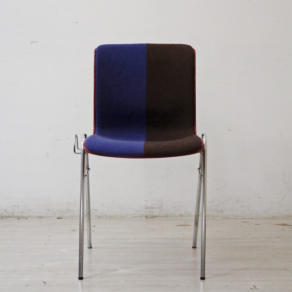 ● コトブキ KOTOBUKI 柳宗理 FRP サイドチェア レッドシェル ブルー×ダークブラウン スタッキングベース ビンテージ Highタイプ
