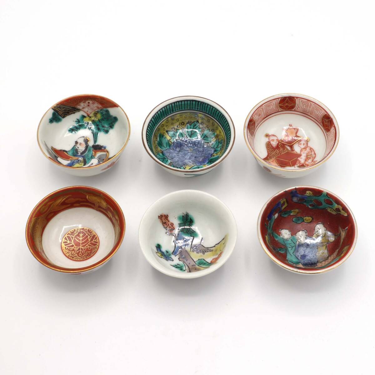 質屋 1円オークション 九谷焼 時代盃 歴代盃 6点 角福 永楽 庄三 質屋 1円オークション 九谷焼 時代盃 歴代盃 6点 角福 永楽 庄三