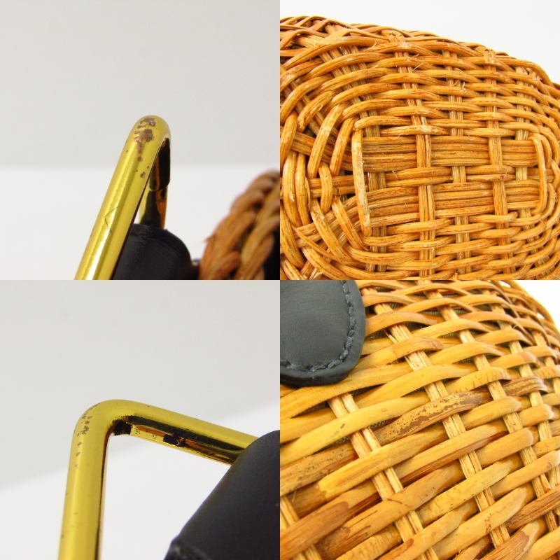 VIOLAd'ORO ヴィオラドーロ ファー付き かごバッグ ∩BG4310_画像8