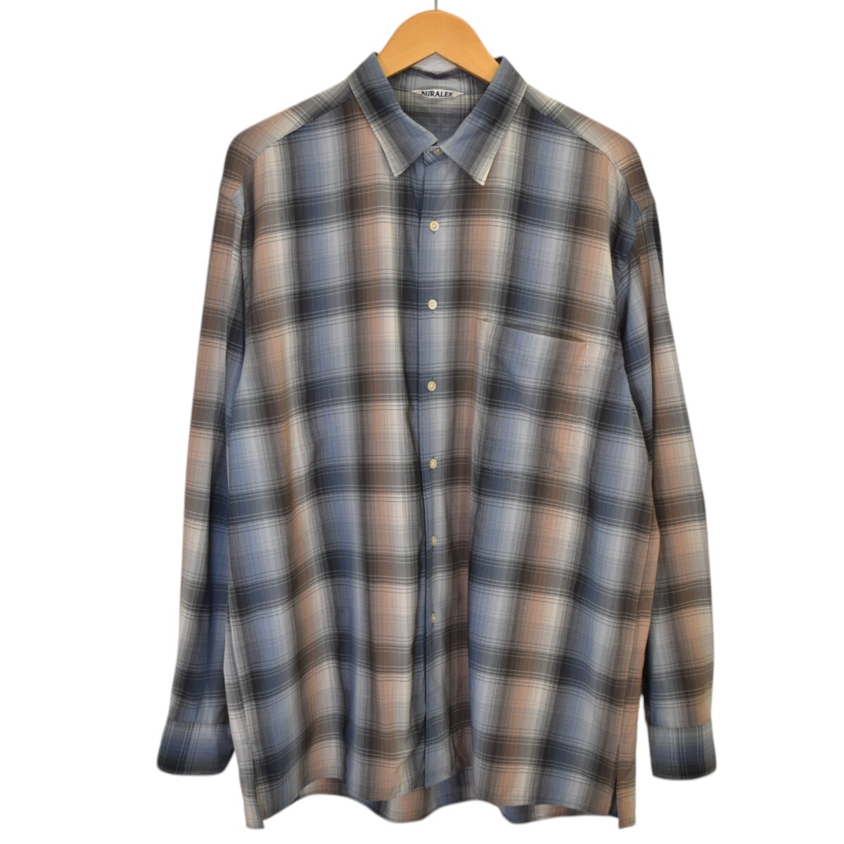 オーラリー AURALEE SUPER LIGHT WOOL CHECK SHIRTS スーパー オーラリー AURALEE SUPER LIGHT WOOL CHECK SHIRTS スーパー