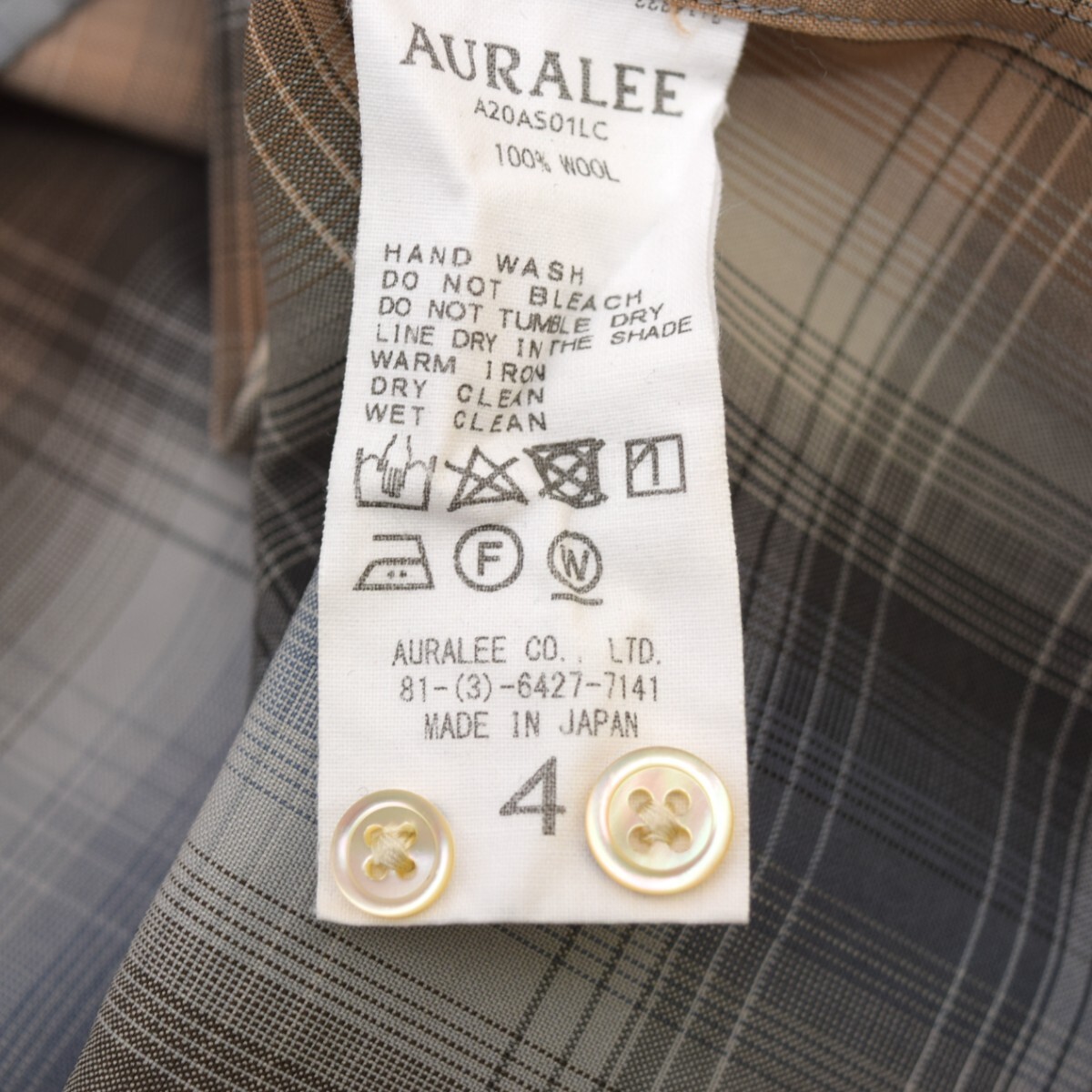 オーラリー AURALEE SUPER LIGHT WOOL CHECK SHIRTS スーパー オーラリー AURALEE SUPER LIGHT WOOL CHECK SHIRTS スーパー
