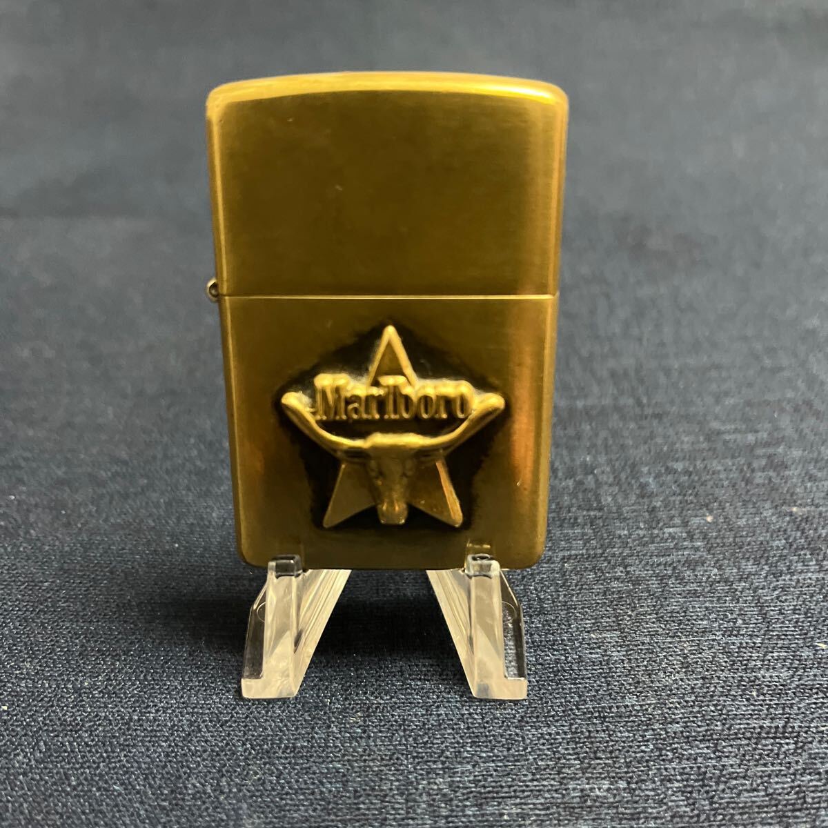 レアヴィンテージzippo'80年製ジッポ ーマルボロ懸賞品非売品インナーマッチロングホーンUSEDビンテージカウボーイコンパス好き