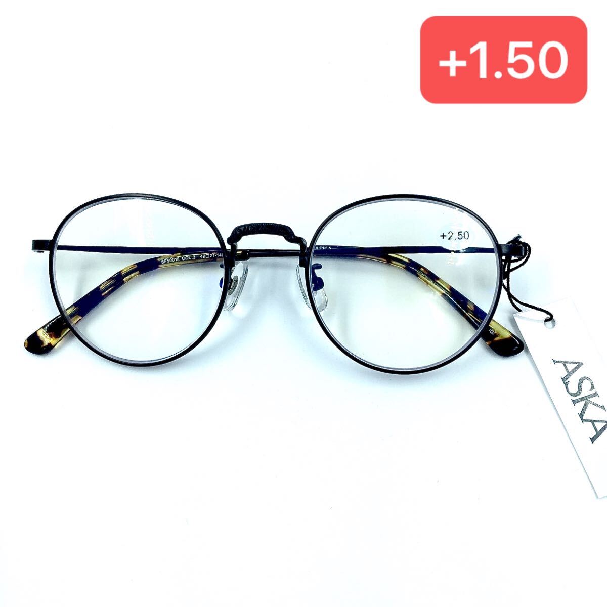 ASKA 老眼鏡 リーディンググラス +1.50 ASKA 老眼鏡 リーディンググラス ブラックMETAL +1 50 ASKA