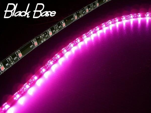 お買い得 まとめて 50cm×10本 12V 5M LED テープライト ピンク 紫 黒ベース 両配線 切斷 カット バイク イルミ メール便送料無料/5