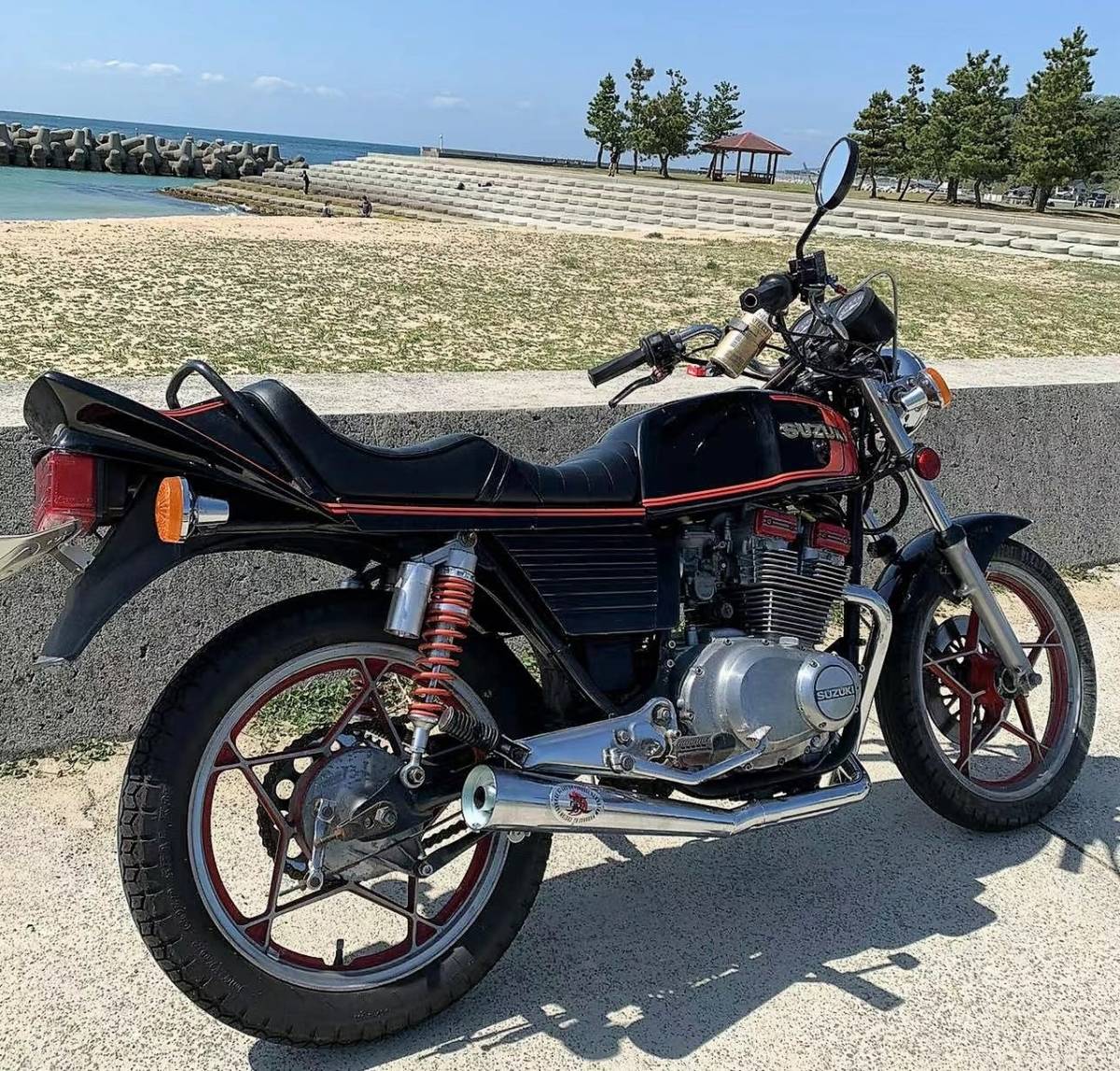 GS400【豪】クロス メガホン メッキ/マフラー GS400Eザリ GS400【豪】クロス メガホン メッキ/マフラー GS400Eザリ