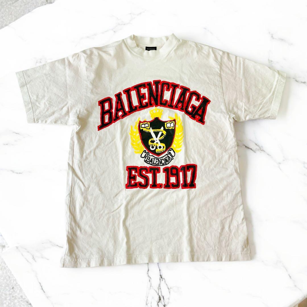 BALENCIAGA バレンシアガ カレッジロゴ Tシャツ 739764 TOV