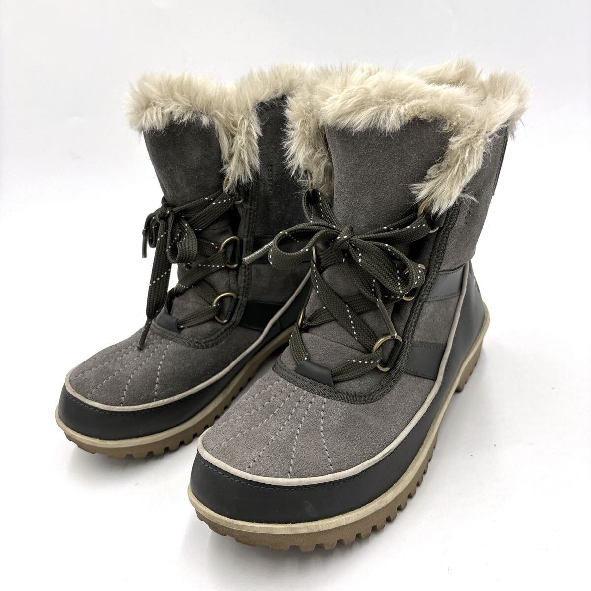 M ＊ 良品 アウトドア '機能性抜群' SOREL ソレル WATERPROOF TIVOLI Ⅱ ティボリ 裏ボア 本革 ウィンター / スノーブーツ 23cm レディース