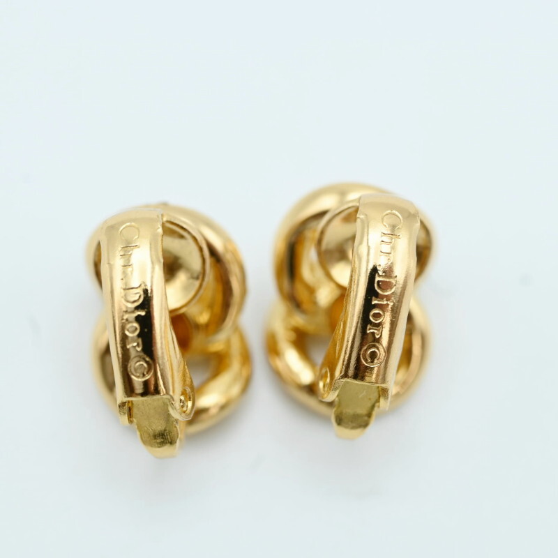 !_K02-k071 прекрасный товар Christian Dior Christian Dior дизайн стразы GP серьги Gold 